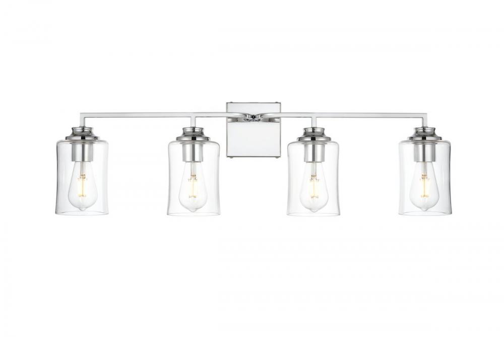 Ronnie 4 Light Chrome and Clear Bath Sconce