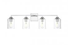 Elegant LD7314W32CH - Ronnie 4 Light Chrome and Clear Bath Sconce