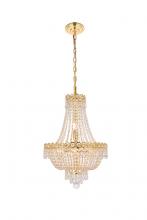 Elegant V1900D16G/RC - Century 8 Light Gold Pendant Clear Royal Cut Crystal