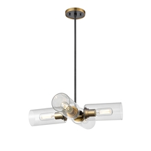 DVI Lighting DVP24705BR+GR-CL - Barker 4 Light Pendant