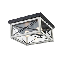 DVI Lighting DVP43370BK+BIW-CL - County Fair 2 Light Flush Mount