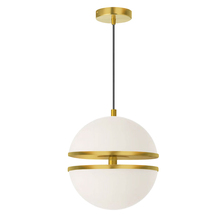 Dainolite AMC-1330LEDP-AGB - 30W Pendant, Aged Brass w/ White Glass