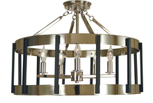 Framburg 4666 AB/MBLACK - 5-Light Antique Brass/Matte Black Pantheon Semiflush