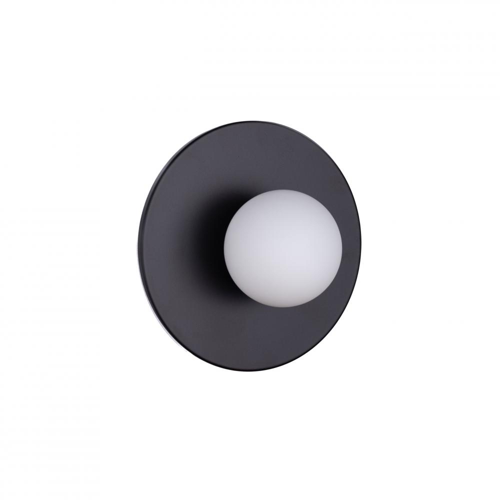 Playa - 1 Light Wall Light in Black with Opal Glass