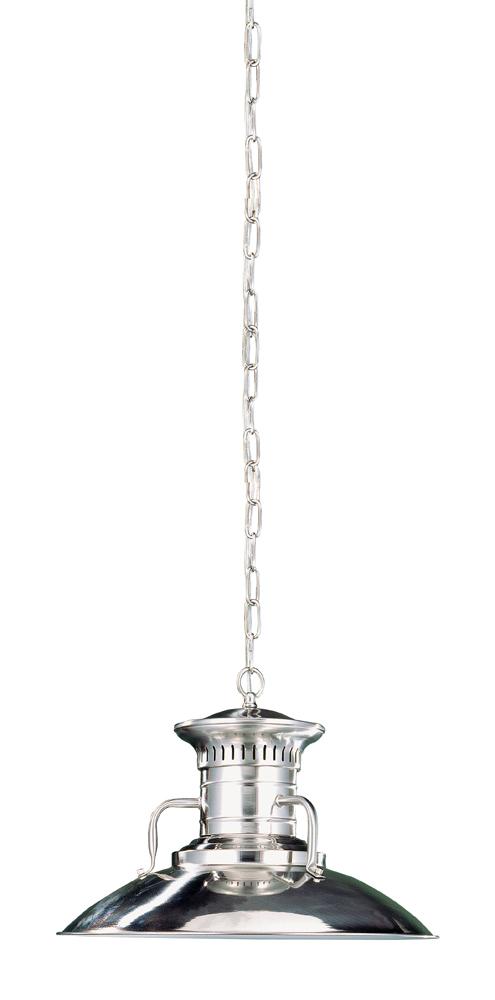 1-Light Brushed Nickel Large Pendant