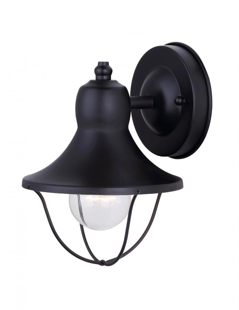 Outdoor 1 Light Outdoor Lantern, Black Finish