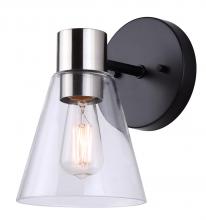 Canarm IVL1127A01BKN - Davina 5.5 in. 1 Light Matte Black Sconce with Clear Glass Shade