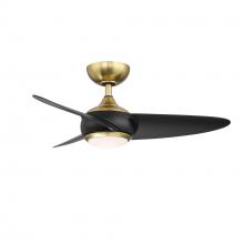 WAC Smart Fan Collection F-094L-SB/MB - Loft in Soft Brass/Matte Black with Luminaire