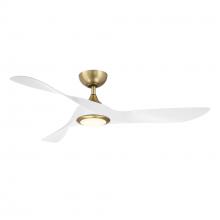 WAC Smart Fan Collection F-074L-SB/MW - Swirl Soft Brass/Matte White WITH LUMINAIRE