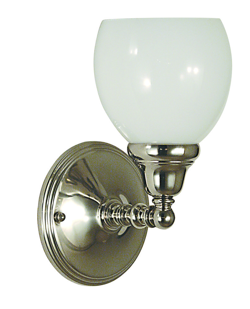 1-Light Polished Silver Sheraton Sconce