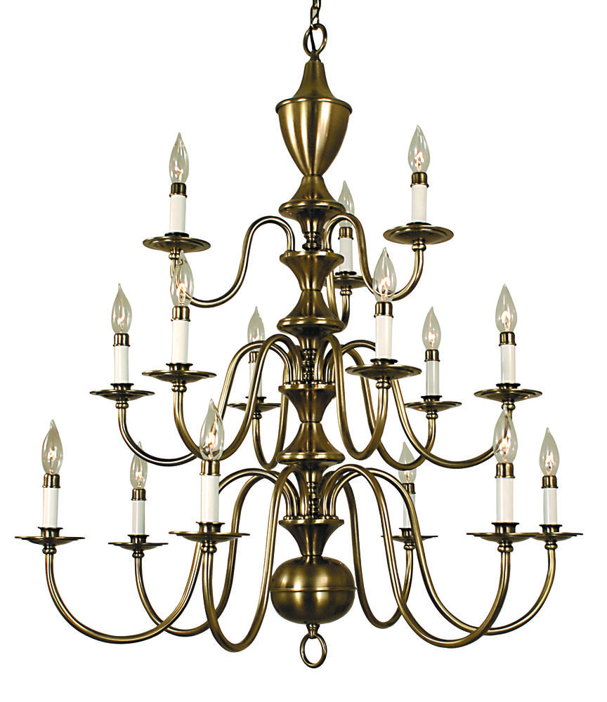 15-Light Mahogany Bronze Jamestown Foyer Chandelier