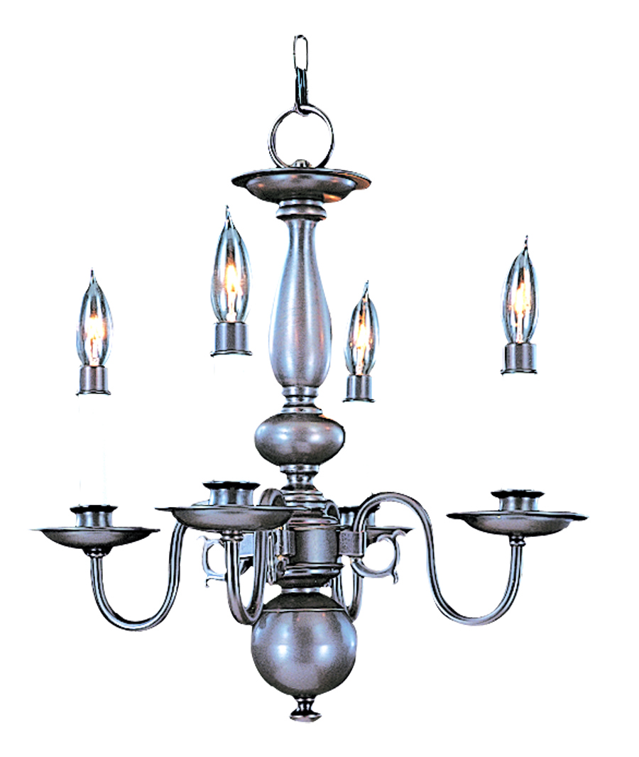 4-Light Satin Pewter Jamestown Mini Chandelier