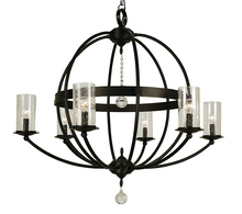 Framburg 1077 MB - 6-Light Mahogany Bronze Compass Foyer Chandelier