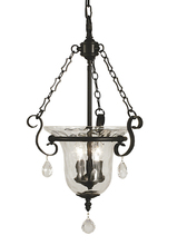 Framburg 2917 MBLACK - 3-Light Matte Black Carcassonne Foyer Chandelier