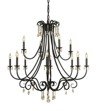 Framburg 2997 MBLACK - 12-Light Matte Black Liebestraum Foyer Chandelier