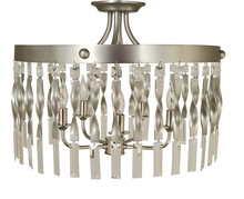 Framburg 4713 SP/PN - 5-Light Satin Pewter/Polished Nickel Adele Semiflush