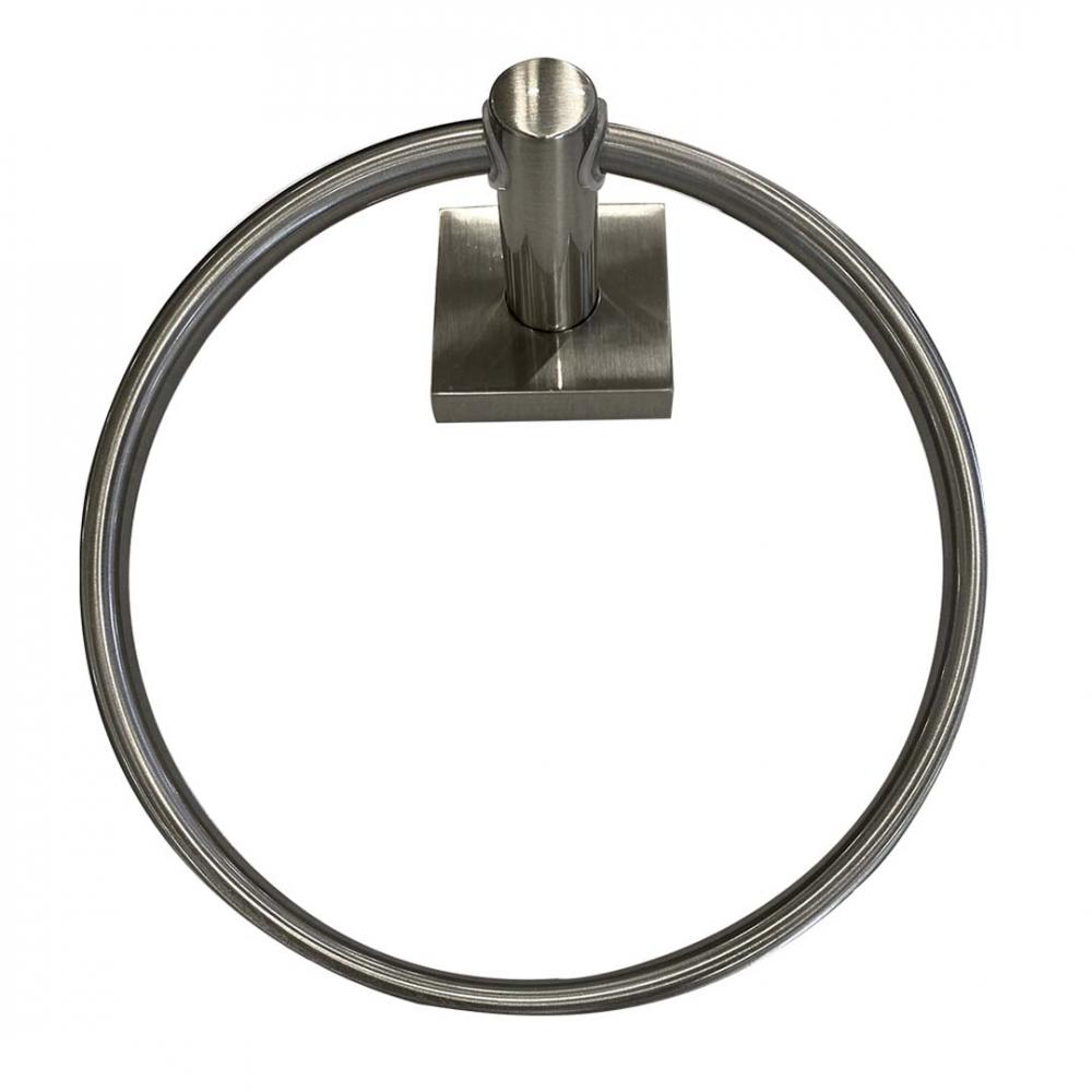 Square Style Towel Ring - Satin Nickel(US15)