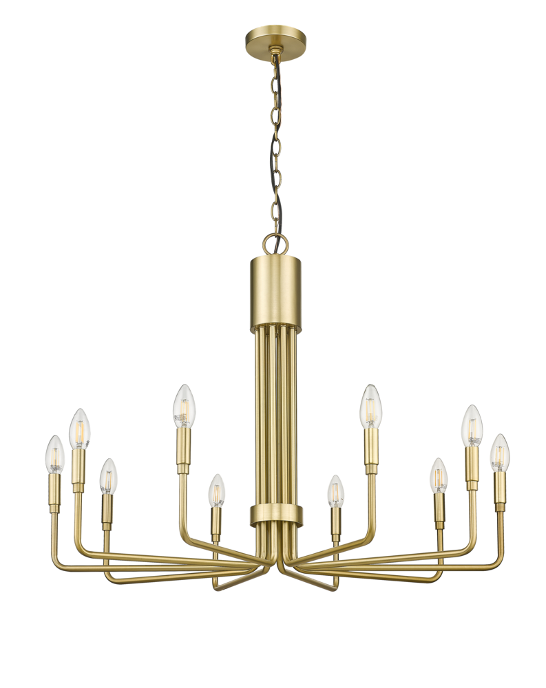 Vivio Alph 10-Light Flat Bottom Chandelier - MG(E12)