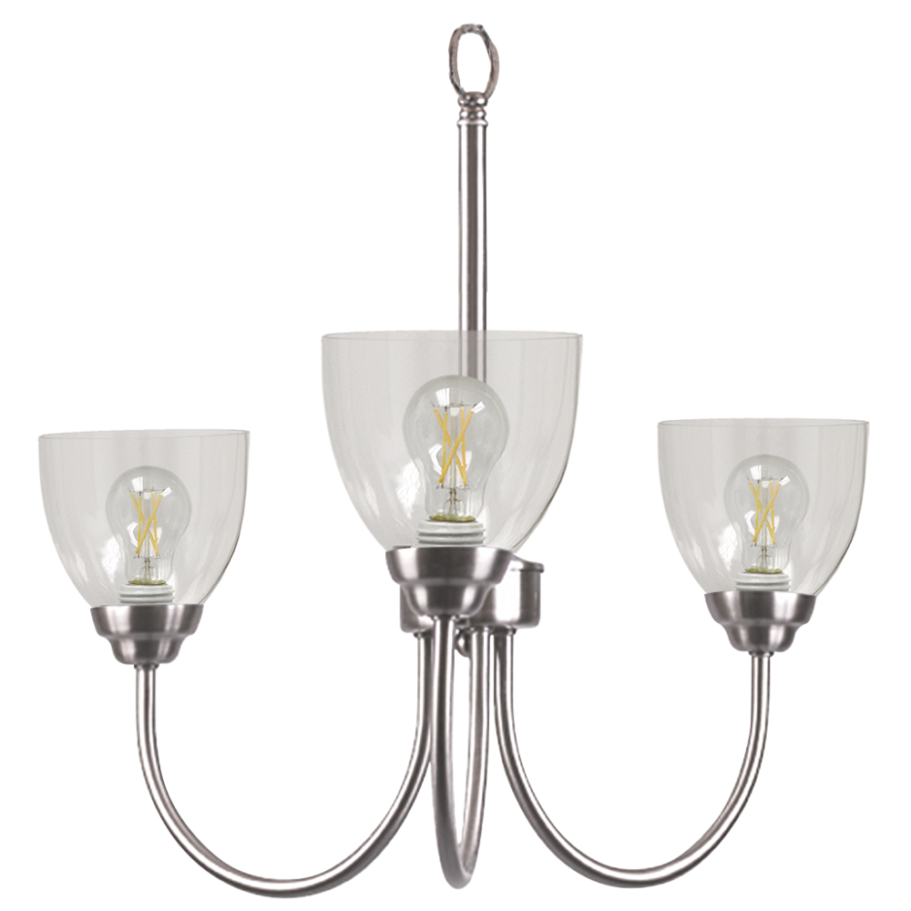 Laredo 3-Light Chandelier - NK Clear Glass