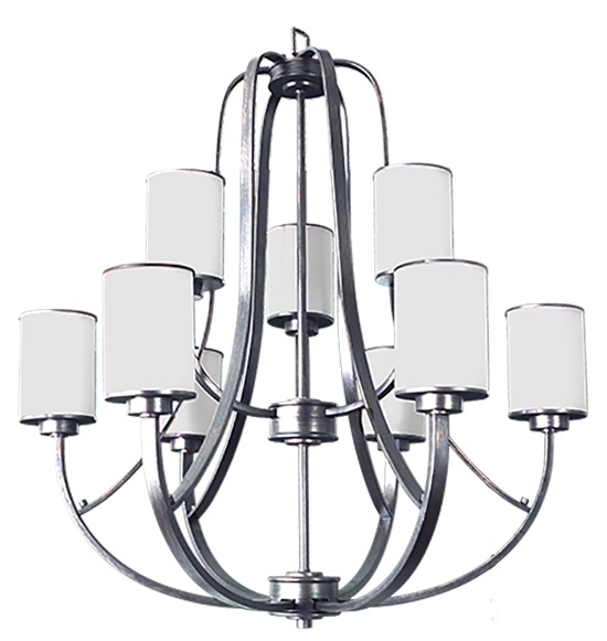 Lexington 9-Light White Glass Chandelier - NK