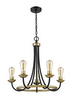 HOMEnhancements 70145 - Vivio 5-Light Emma Two-Toned Chandelier - Matte Black/Matte Gold