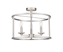 HOMEnhancements 70358 - Vivio Alfred 3-Light Round Open Semi-Flush Mount - NK