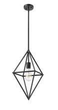 HOMEnhancements 70367 - Vivio Gomez 1-Light 12" Geometric Triangle Pendant - MB