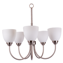 HOMEnhancements 15396 - Laredo 5-Light Chandelier - NK White Glass