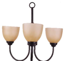 HOMEnhancements 15387 - Laredo 3-Light Chandelier - RB Tea Stain Glass