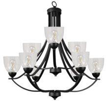 HOMEnhancements 19551 - Victoria 9-Light Chandelier - MB Clear Glass