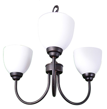 HOMEnhancements 17987 - Laredo 3-Light Chandelier - RB White Glass