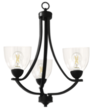 HOMEnhancements 19569 - Victoria 3-Light Chandelier - MB Clear Glass