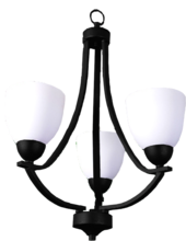 HOMEnhancements 19566 - Victoria 3-Light Chandelier - MB White Glass