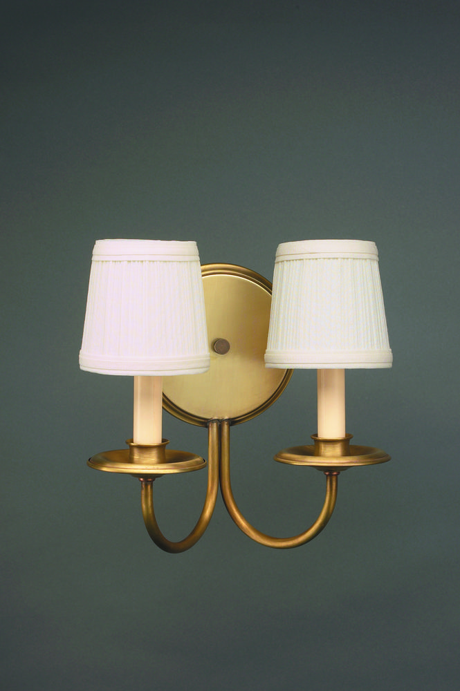 Wall Sconce Dark Brass 2 Candelabra Socket Eggshell Shade