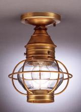 Northeast Lantern 2514-DB-MED-CLR - Caged Onion Flush Dark Brass Medium Base Socket Clear Glass