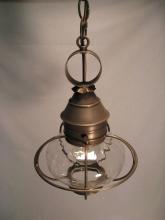 Northeast Lantern 2522-VG-MED-CLR - Caged Onion Hanging Verdi Gris Medium Base Socket Clear Glass