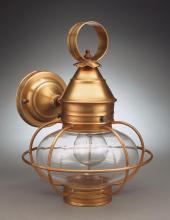 Northeast Lantern 2525-VG-MED-CLR-NS - Caged Onion Wall Verdi Gris Medium Base Socket Clear Glass No Scroll