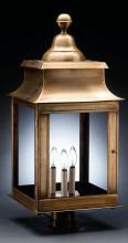 Northeast Lantern 5653-DAB-LT3-FST - Pagoda Post Dark Antique Brass 3 Candelabra Sockets Frosted Glass