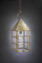 Northeast Lantern 7142-VG-MED-CLR - Pyramid Top H-Bars Hanging Verdi Gris Medium Base Socket Clear Glass