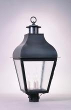 Northeast Lantern 7643-VG-LT3-CLR - Curved Top Post Verdi Gris 3 Candelabra Sockets Clear Glass