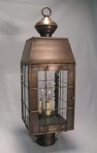 Northeast Lantern 8343-VG-CIM-CLR - H-Rod Post Verdi Gris Medium Base Socket With Chimney Clear Glass