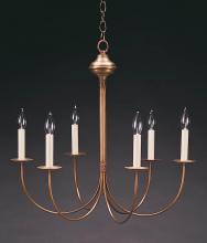 Northeast Lantern 906-AB-LT6 - Hanging J-Arms Antique Brass 6 Candelabra Sockets