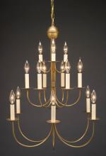 Northeast Lantern 985-VG-LT15 - Hanging 3 Tier J-Arms Verdi Gris 15 Candelabra Soc