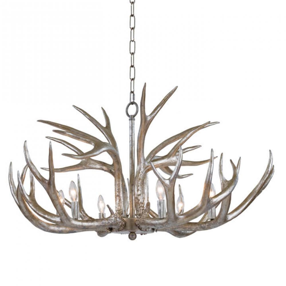 Regina Andrew Antler Chandelier (Ambered Silver