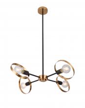 Bethel International Canada TR73C27BR - Black & Brushed Brass Chandelier