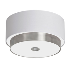 Dainolite LAR-143FH-SC - 14" Flush Mount Satin Chrome Finish with White Shade