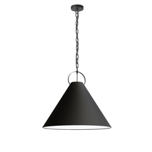 Dainolite PCN-241P-MB-797 - 1 Light Incandescent Pendant, Matte Black with Black Shade