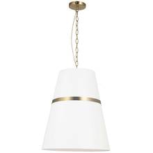 Dainolite SYM-183P-AGB-WH - 3 Light Incandescent Aged Brass Pendant w/ White Shade