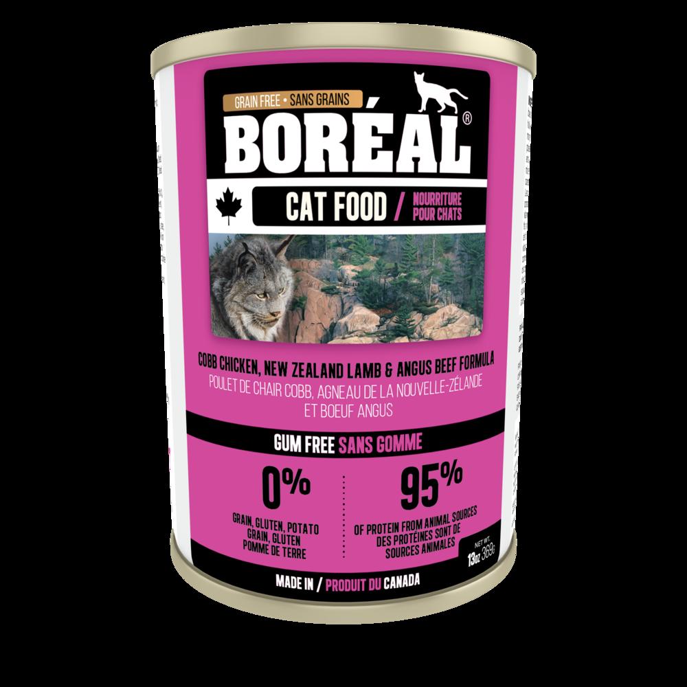 Boréal Cobb Chicken, New Zealand Lamb,  Angus Beef Formula Canned Cat