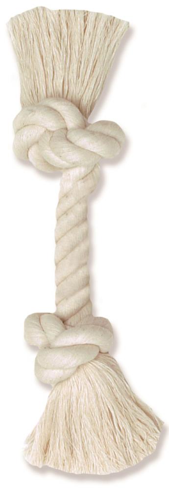 Medium 12" 100% Cotton White Rope Bone